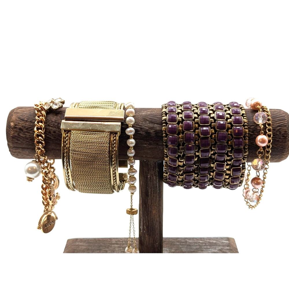 Lot of Five Gold Tone Bracelets